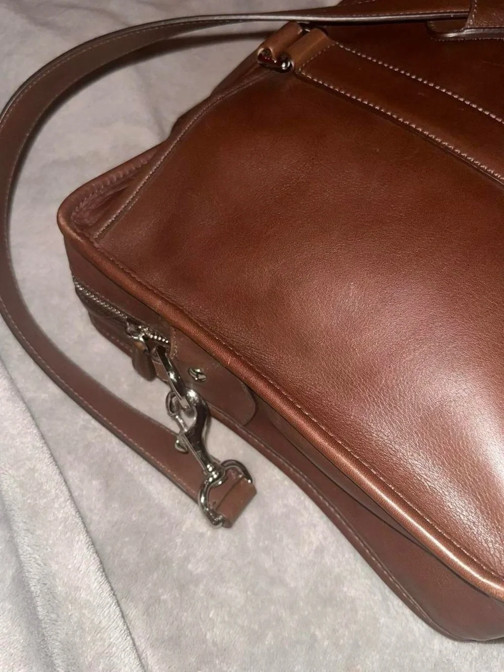 Coach Brown Leather Briefcase with Detachable Strap
